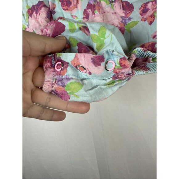 Ruffle Butts Blue Floral Romper Size 6-12 M Preowned - Picture 5 of 11
